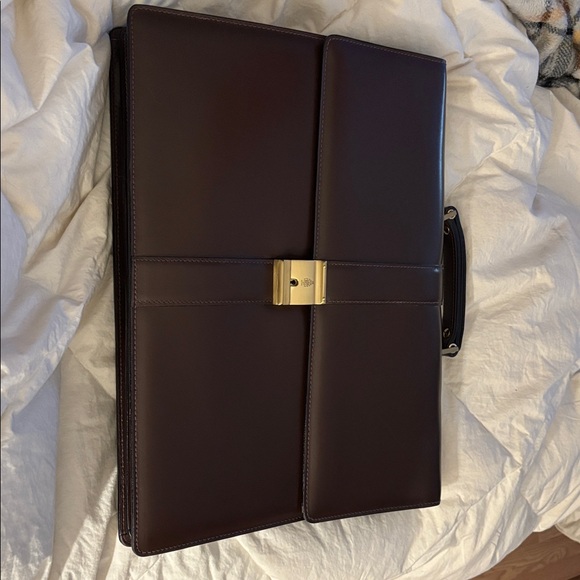 Mark Cross Elegant Brown Leather Briefcase - Picture 1 of 6